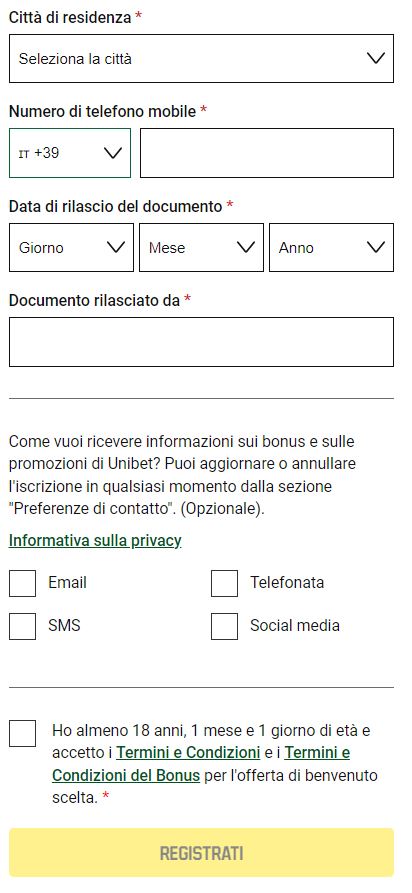 Come Registrarsi su Unibet